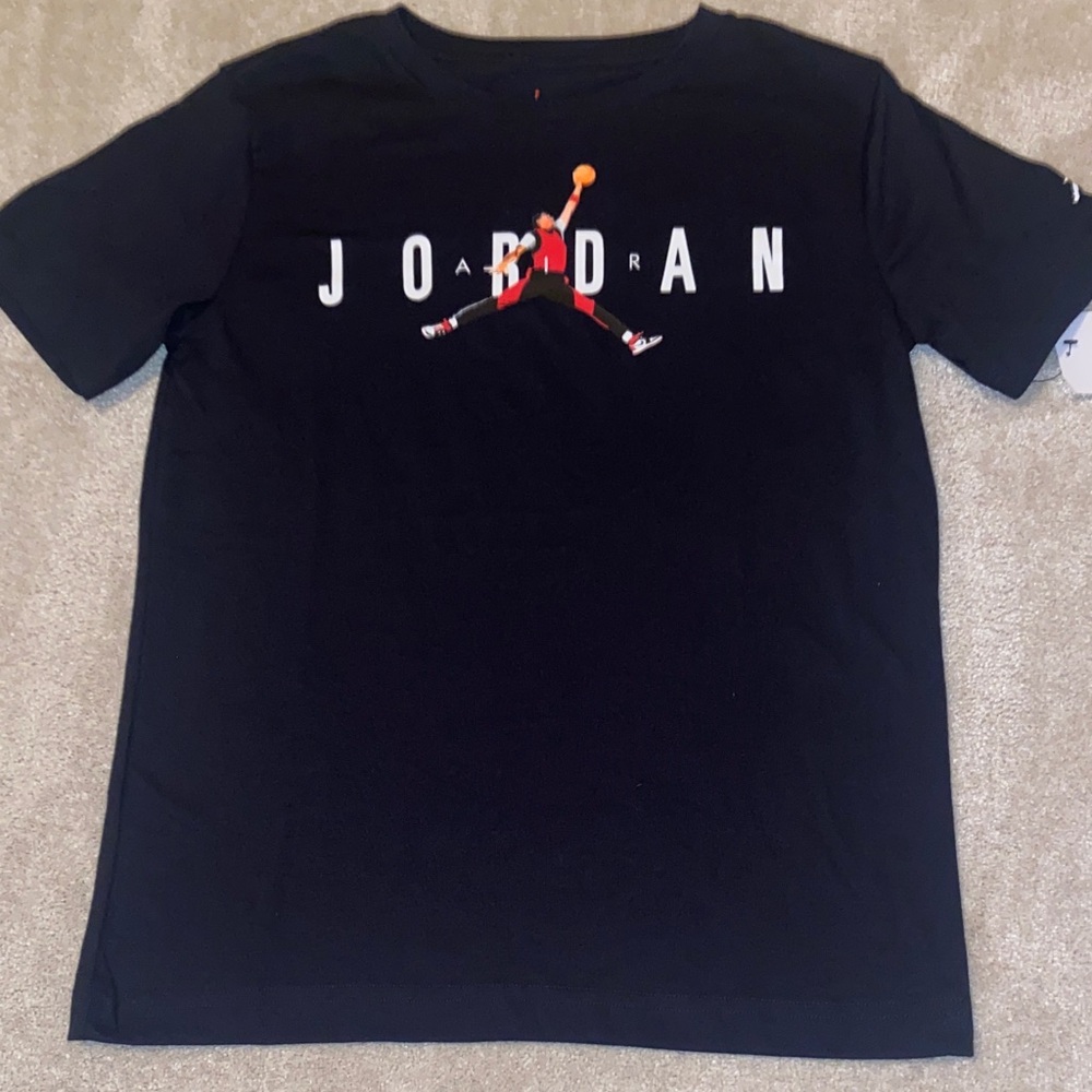 Jordan Black Tee with Multicolor Jumpman Graphic